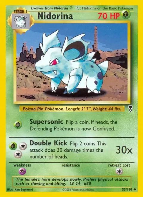 Carte Pokémon Nidorina 055/110, extension Legendary Collection (sortie anglaise)