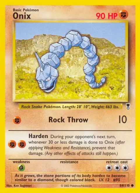 Carte Pokémon Onix 084/110, extension Legendary Collection (sortie anglaise)
