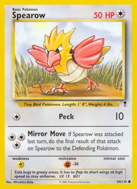Carte Pokémon Piafabec 094/110, extension Legendary Collection (sortie anglaise)