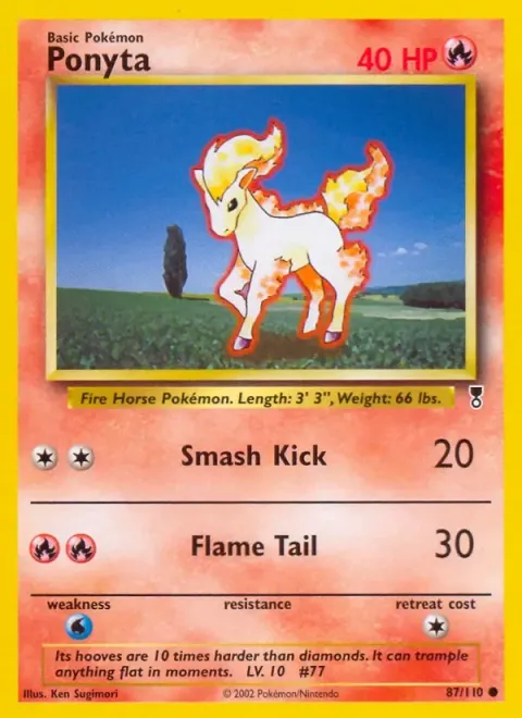 Carte Pokémon Ponyta 087/110, extension Legendary Collection (sortie anglaise)