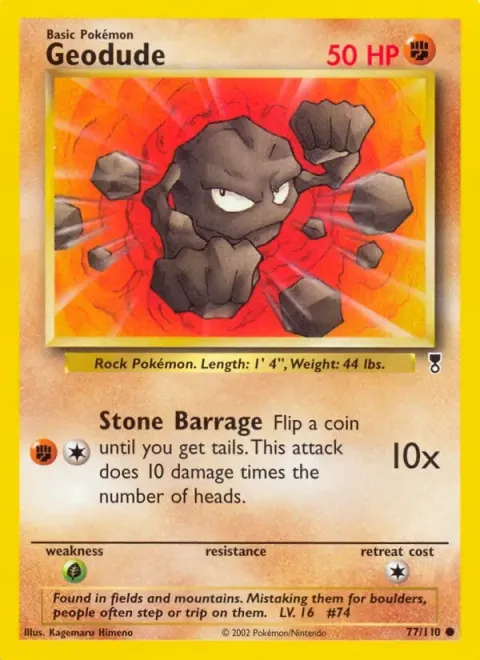 Carte Pokémon Racaillou 077/110, extension Legendary Collection (sortie anglaise)
