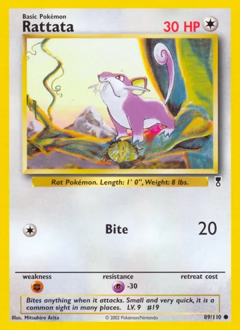 Carte Pokémon Rattata 089/110, extension Legendary Collection (sortie anglaise)