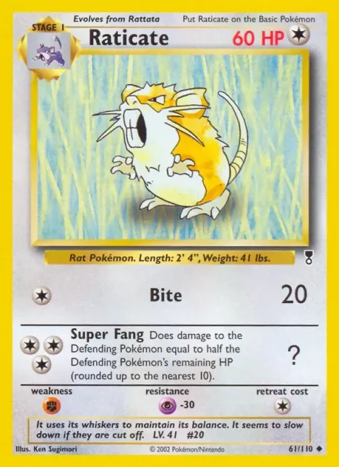 Carte Pokémon Rattatac 061/110, extension Legendary Collection (sortie anglaise)