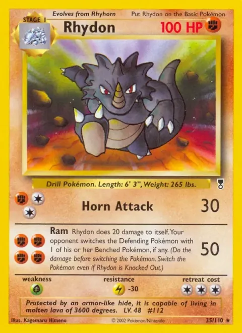 Carte Pokémon Rhinoféros 035/110, extension Legendary Collection (sortie anglaise)