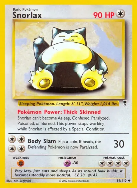 Carte Pokémon Ronflex 064/110, extension Legendary Collection (sortie anglaise)