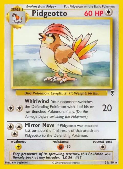 Carte Pokémon Roucoups 034/110, extension Legendary Collection (sortie anglaise)