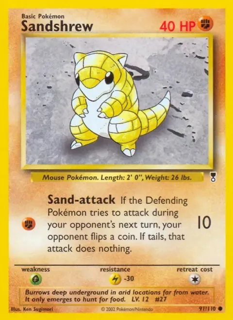 Carte Pokémon Sabelette 091/110, extension Legendary Collection (sortie anglaise)