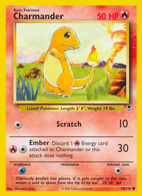 Carte Pokémon Salamèche 070/110, extension Legendary Collection (sortie anglaise)