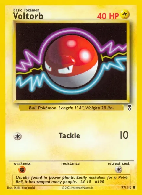 Carte Pokémon Voltorbe 097/110, extension Legendary Collection (sortie anglaise)