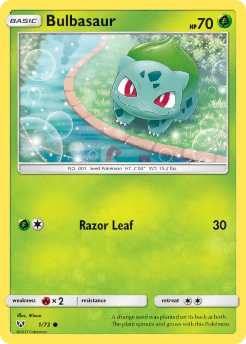 Carte Pokémon Bulbizarre 001/073, extension Légendes Brillantes