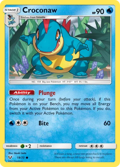Carte Pokémon Crocrodil 019/073, extension Légendes Brillantes
