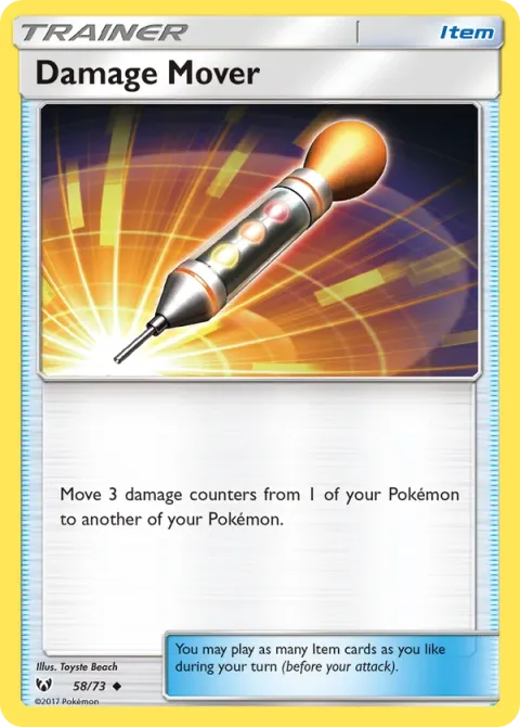 Carte Pokémon Déplace Dégâts 058/073, extension Légendes Brillantes