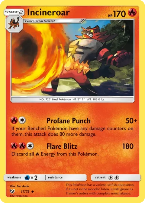 Carte Pokémon Félinferno 017/073, extension Légendes Brillantes