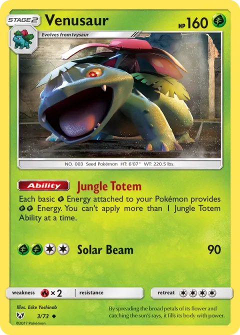 Carte Pokémon Florizarre 003/073, extension Légendes Brillantes