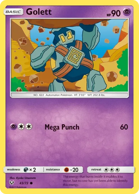Carte Pokémon Gringolem 043/073, extension Légendes Brillantes