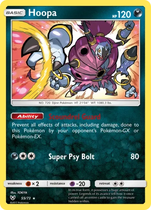 Carte Pokémon Hoopa 055/073, extension Légendes Brillantes