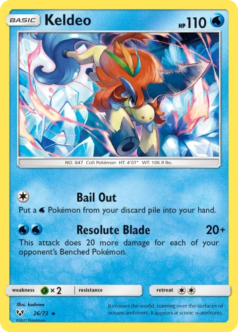 Carte Pokémon Keldeo 026/073, extension Légendes Brillantes
