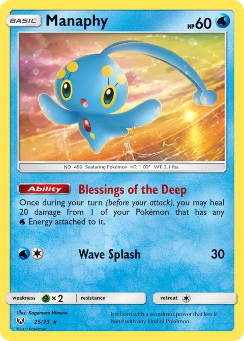 Carte Pokémon Manaphy 025/073, extension Légendes Brillantes