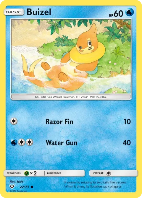 Carte Pokémon Mustébouée 022/073, extension Légendes Brillantes