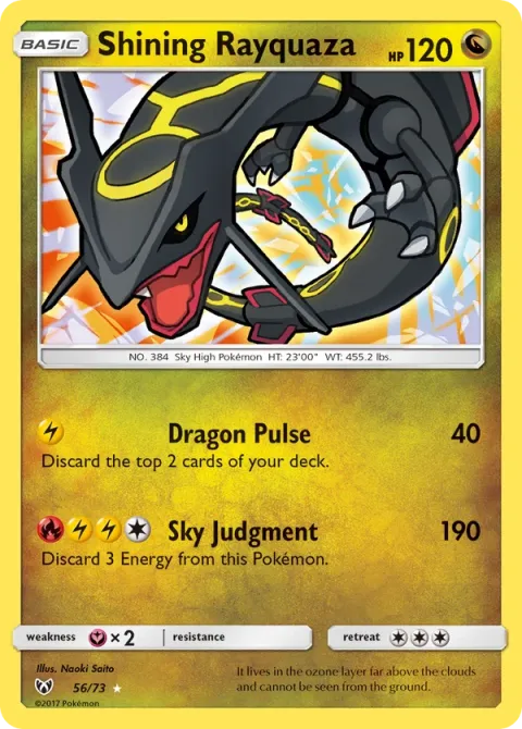 Carte Pokémon Rayquaza Brillant 056/073, extension Légendes Brillantes