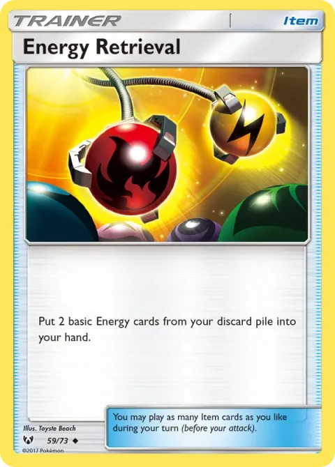 Carte Pokémon Récupération d’Énergie 059/073, extension Légendes Brillantes