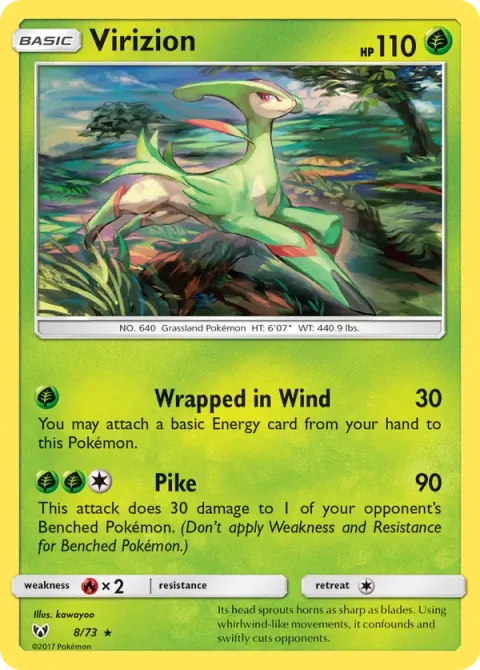 Carte Pokémon Viridium 008/073, extension Légendes Brillantes