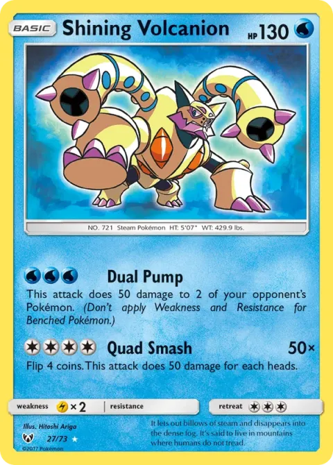 Carte Pokémon Volcanion Brillant 027/073, extension Légendes Brillantes