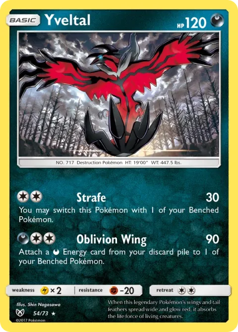 Carte Pokémon Yveltal 054/073, extension Légendes Brillantes