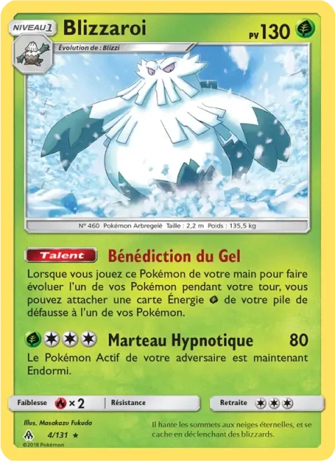 Carte Pokémon Blizzaroi 004/131, extension Lumière Interdite