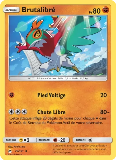 Carte Pokémon Brutalibré 070/131, extension Lumière Interdite