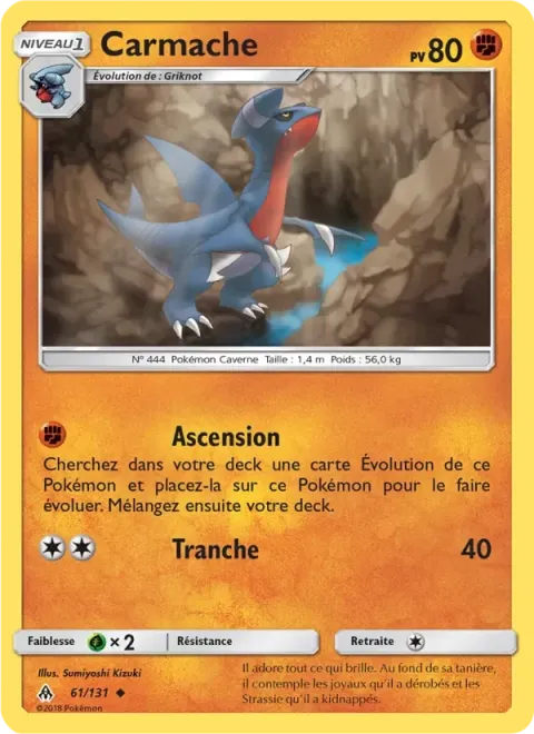 Carte Pokémon Carmache 061/131, extension Lumière Interdite