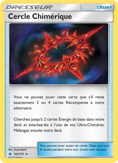 Carte Pokémon Cercle Chimérique 102/131, extension Lumière Interdite