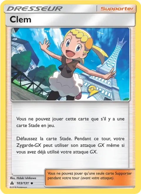 Carte Pokémon Clem 103/131, extension Lumière Interdite