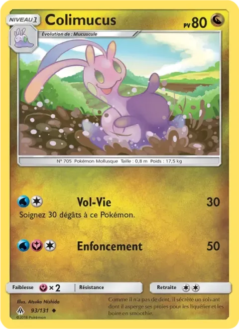 Carte Pokémon Colimucus 093/131, extension Lumière Interdite