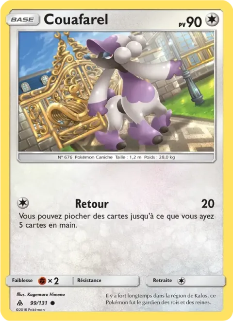 Carte Pokémon Couafarel 099/131, extension Lumière Interdite