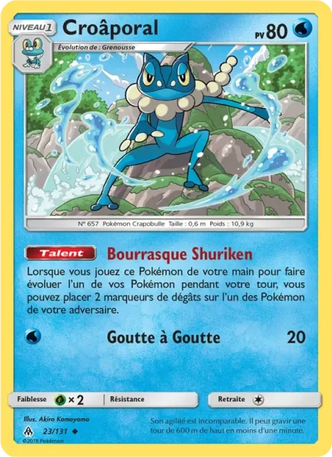 Carte Pokémon Croâporal 023/131, extension Lumière Interdite