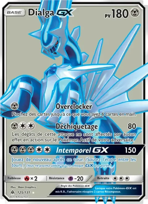 Carte Pokémon Dialga GX 125/131, extension Lumière Interdite