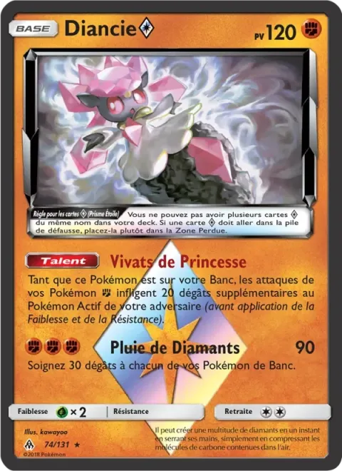 Carte Pokémon Diancie ◇ 074/131, extension Lumière Interdite