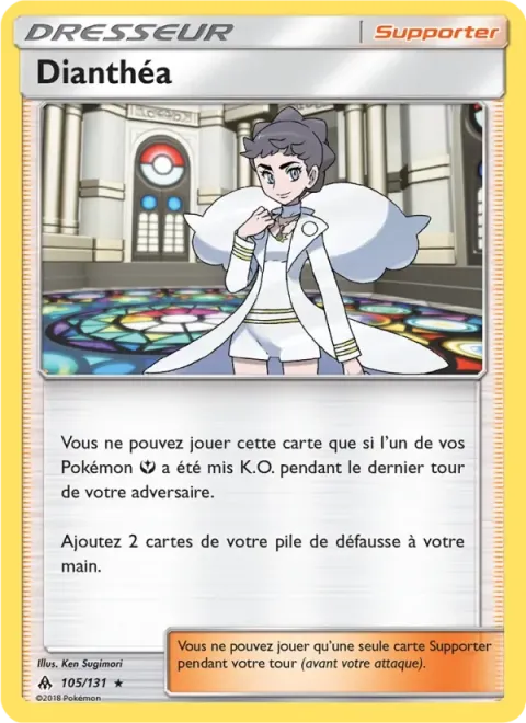 Carte Pokémon Dianthéa 105/131, extension Lumière Interdite