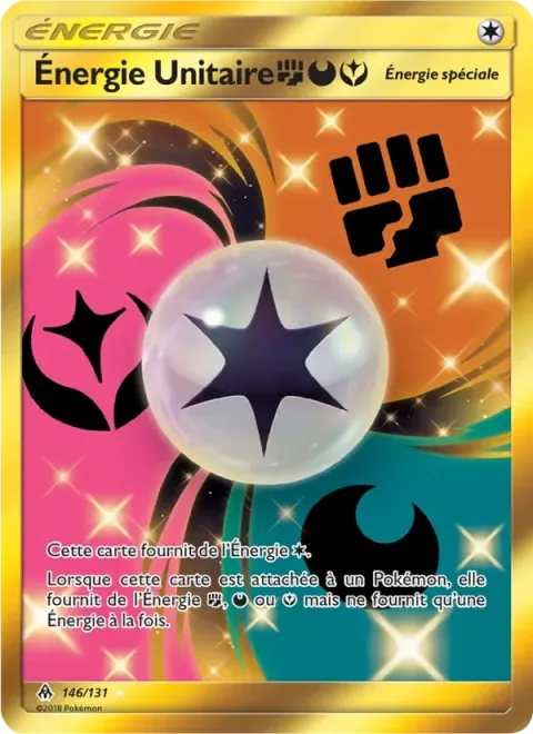 Carte Pokémon Énergie Unitaire Combat Obscurité Fée 146/131, extension Lumière Interdite