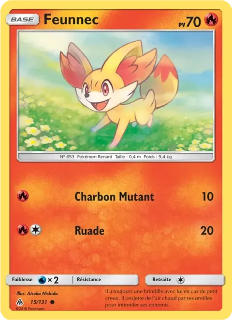 Carte Pokémon Feunnec 015/131, extension Lumière Interdite