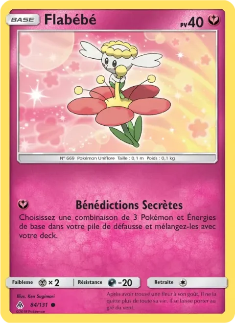 Carte Pokémon Flabébé 084/131, extension Lumière Interdite