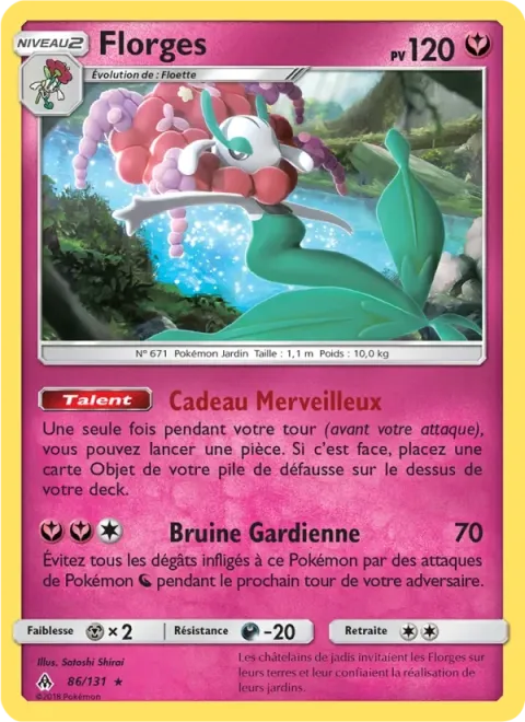 Carte Pokémon Florges 086/131, extension Lumière Interdite