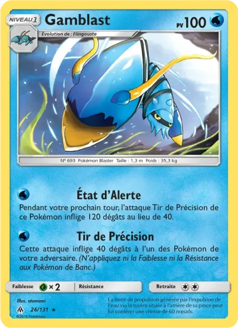 Carte Pokémon Gamblast 026/131, extension Lumière Interdite
