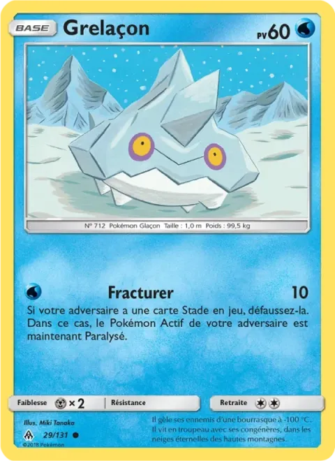 Carte Pokémon Grelaçon 029/131, extension Lumière Interdite