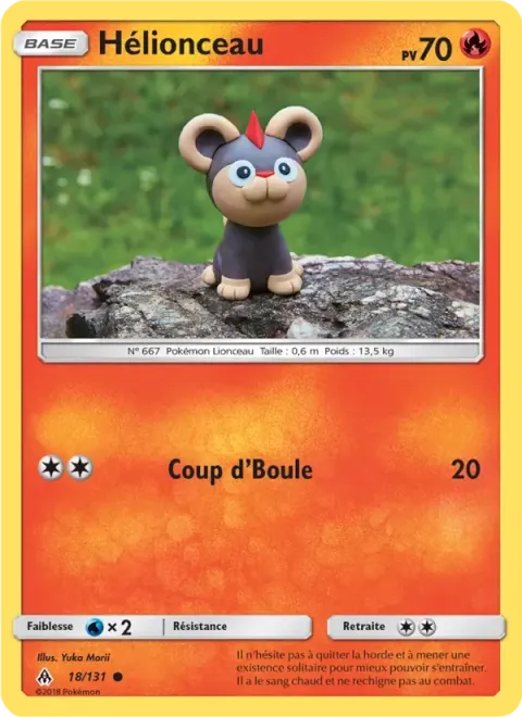Carte Pokémon Hélionceau 018/131, extension Lumière Interdite