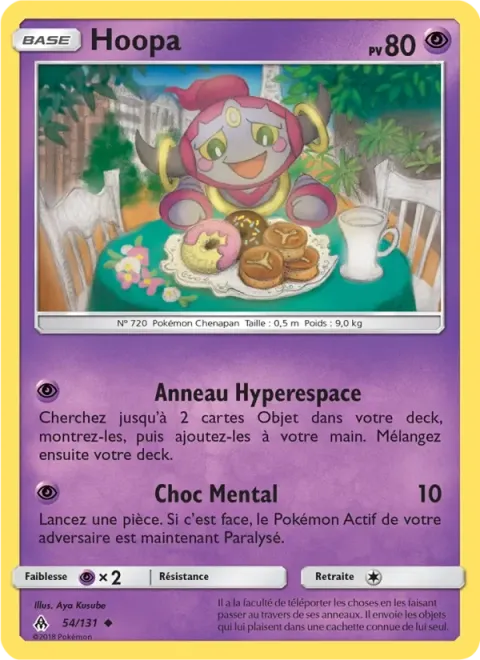 Carte Pokémon Hoopa 054/131, extension Lumière Interdite