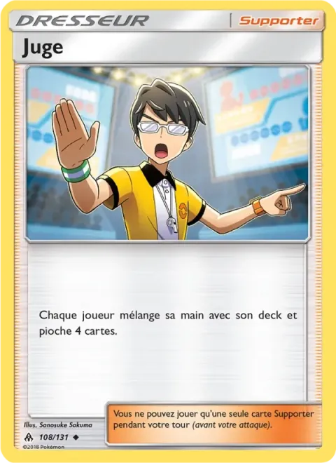 Carte Pokémon Juge 108/131, extension Lumière Interdite