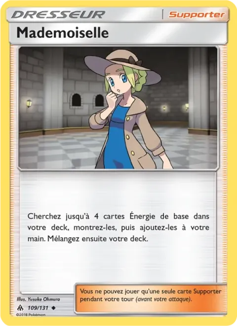 Carte Pokémon Mademoiselle 109/131, extension Lumière Interdite