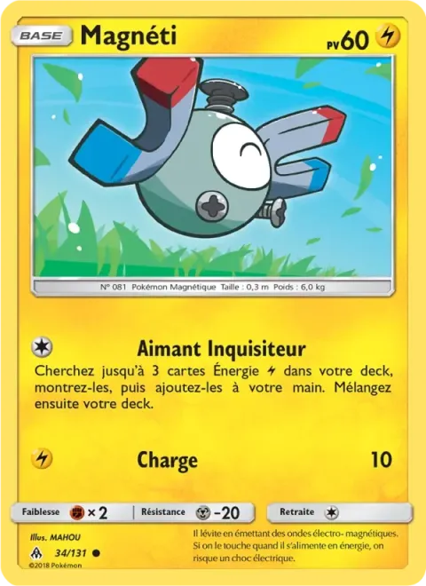 Carte Pokémon Magnéti 034/131, extension Lumière Interdite